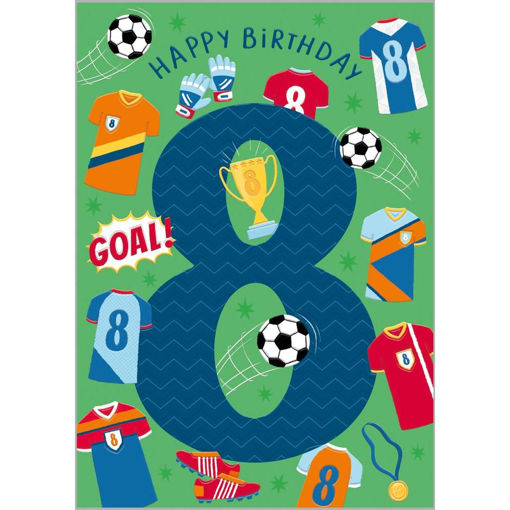 Picture of HAPPY BIRTHDAY 8 CARD FOOTBALL